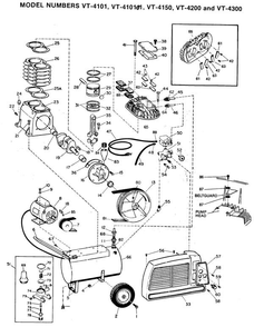 Section 1 Diagram and Parts List for VT510700  Campbell Hausfeld Compressor
